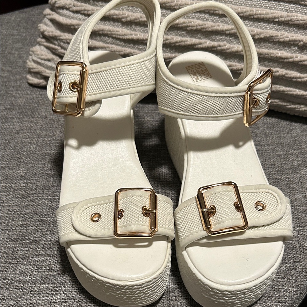 Elegant Cream Platform Sandals